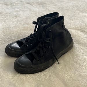 All Black High Top Converse, 6.5